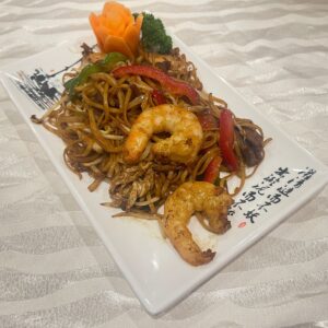 84. Sambal Fried Noodles (Maylasia Style)(Chicken, Beef, and Shrimp)